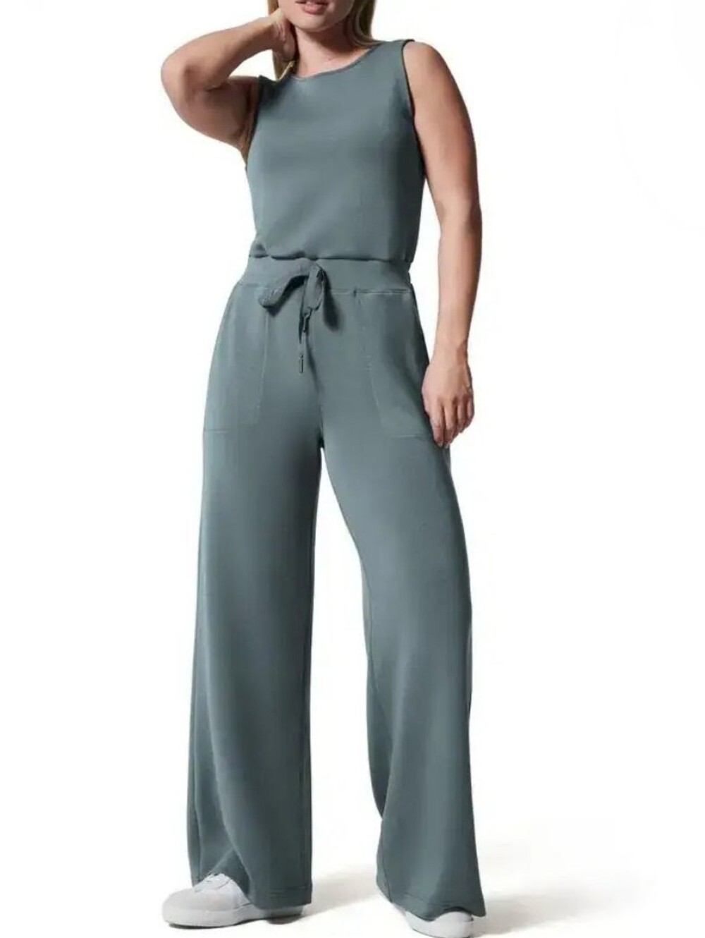 Spank Women's AirEssentials Sleeveless Drawstring Wide Leg Jumpsuit Haze Grey S